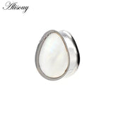 1pc Stainless Steel Water Drop Shell Ear Tunnels Plugs Gauges Piercing