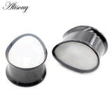 1pc Stainless Steel Water Drop Shell Ear Tunnels Plugs Gauges Piercing