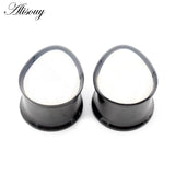 1pc Stainless Steel Water Drop Shell Ear Tunnels Plugs Gauges Piercing