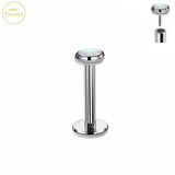 16G Titanium Opal Lip Nail Cartilage Nose Stud
