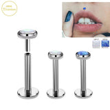 16G Titanium Opal Lip Nail Cartilage Nose Stud