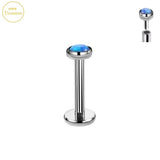 16G Titanium Opal Lip Nail Cartilage Nose Stud