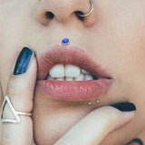 16G Titanium Opal Lip Nail Cartilage Nose Stud