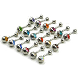 18pcs 14G Titanium Crystal Stone Belly Button Rings Navel Piercing Body Jewelry