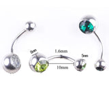 18pcs 14G Titanium Crystal Stone Belly Button Rings Navel Piercing Body Jewelry