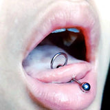 1PC Stainless Steel Tongue Piercing 14g Bar Barbell Punk Pircing 16mm