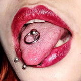 1PC Stainless Steel Tongue Piercing 14g Bar Barbell Punk Pircing 16mm