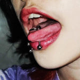 1PC Stainless Steel Tongue Piercing 14g Bar Barbell Punk Pircing 16mm