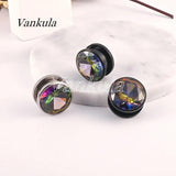 Vankula Steel Ear Gauges Plug Tunnel Expander Earring Stretcher Rings