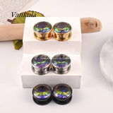 Vankula Steel Ear Gauges Plug Tunnel Expander Earring Stretcher Rings