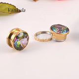 Vankula Steel Ear Gauges Plug Tunnel Expander Earring Stretcher Rings