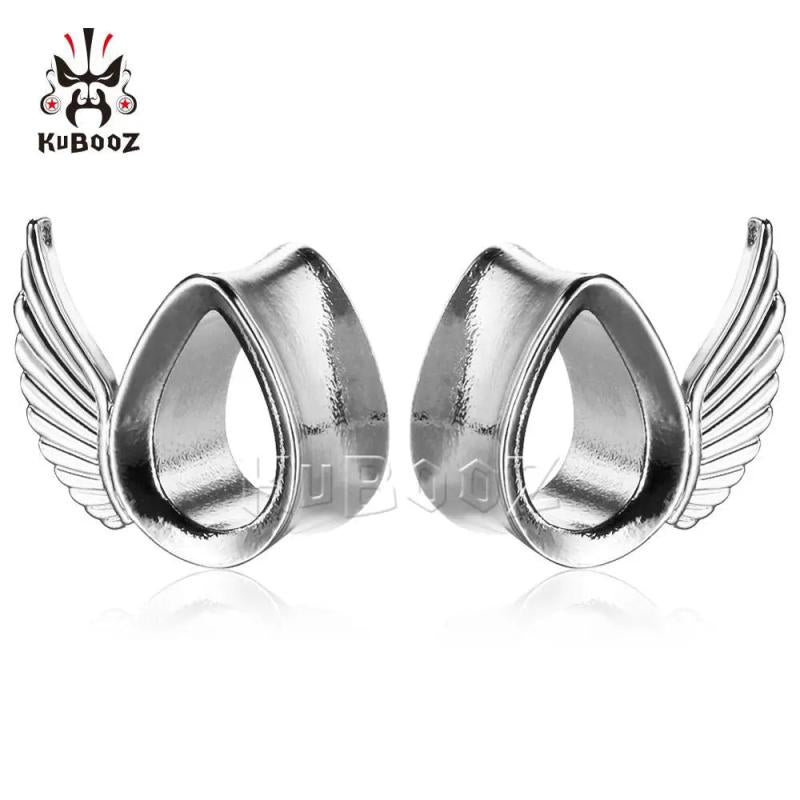 Water Drop Wings Ear Expanders Copper Earrings Plugs Piercing Gagues