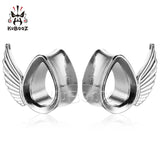 Water Drop Wings Ear Expanders Copper Earrings Plugs Piercing Gagues
