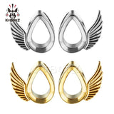 Water Drop Wings Ear Expanders Copper Earrings Plugs Piercing Gagues