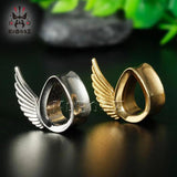 Water Drop Wings Ear Expanders Copper Earrings Plugs Piercing Gagues