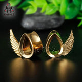 Water Drop Wings Ear Expanders Copper Earrings Plugs Piercing Gagues