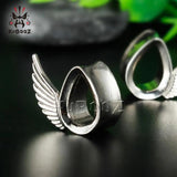 Water Drop Wings Ear Expanders Copper Earrings Plugs Piercing Gagues