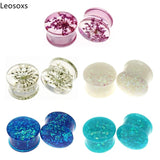 Leosoxs Flower Ear Plugs Tunnels Acrylic Earrings Gauges