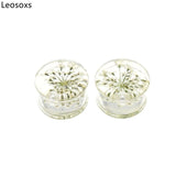 Leosoxs Flower Ear Plugs Tunnels Acrylic Earrings Gauges