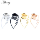 2PC Stainless Steel Heart Pendant Ear Plug Tunnel Gauges