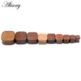 2pcs Wood Flesh Tunnels Ear Plugs Gauges Earrings Wooden Ear Expander