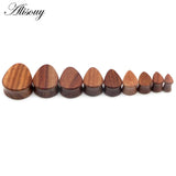 2pcs Wood Flesh Tunnels Ear Plugs Gauges Earrings Wooden Ear Expander