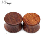 2pcs Wood Flesh Tunnels Ear Plugs Gauges Earrings Wooden Ear Expander