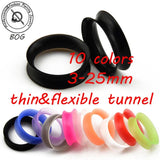 10 Pairs Silicone Flexible Double Flared Ear Plugs Ear Gauge Expander