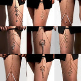Women's Punk Thigh Chain Elastic Tassel Drill Multi-Layer