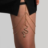 Women's Punk Thigh Chain Elastic Tassel Drill Multi-Layer