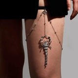 Women's Punk Thigh Chain Elastic Tassel Drill Multi-Layer