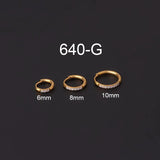 316L Surgical Steel Conch Earrings Hinged Hoop Zircon Ear Clip