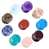 2Pcs Natural Stone Ear Plugs Gauges Tunnel Expanders Stretcher