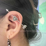 1PC Stainless Steel Industrial Piercing Arrow Cross 16G