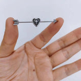 1PC Stainless Steel Industrial Piercing Arrow Cross 16G