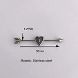 1PC Stainless Steel Industrial Piercing Arrow Cross 16G