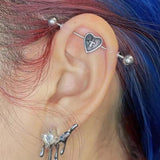 1PC Stainless Steel Industrial Piercing Arrow Cross 16G
