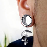 1Pc Half Skull Ear Tunnel Plugs and Gauges Flesh Piercing Expander