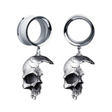 1Pc Half Skull Ear Tunnel Plugs and Gauges Flesh Piercing Expander