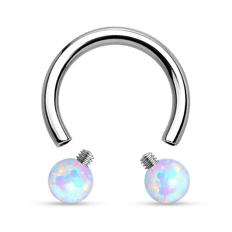 8-10mm Opal Nose Piercing Septum Ring Cheater Bead Nose Hoop Earring