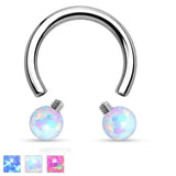 8-10mm Opal Nose Piercing Septum Ring Cheater Bead Nose Hoop Earring