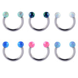 8-10mm Opal Nose Piercing Septum Ring Cheater Bead Nose Hoop Earring