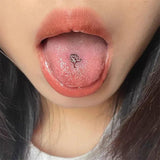 Titanium Steel Hollow Flowers Tongue Stud Piercing for Women Girls