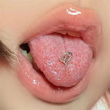 Titanium Steel Hollow Flowers Tongue Stud Piercing for Women Girls