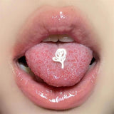 Titanium Steel Hollow Flowers Tongue Stud Piercing for Women Girls