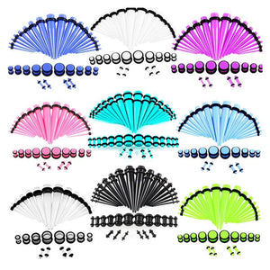 Acrylic Ear Gauge Taper and Plug Stretching Kit 14G-00G Body Piercing Jewelry