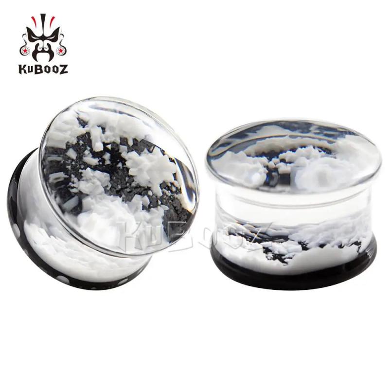 Yellow Snowflake Acrylic Ear Gauges Tunnels 2PCS