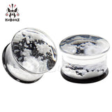 Yellow Snowflake Acrylic Ear Gauges Tunnels 2PCS