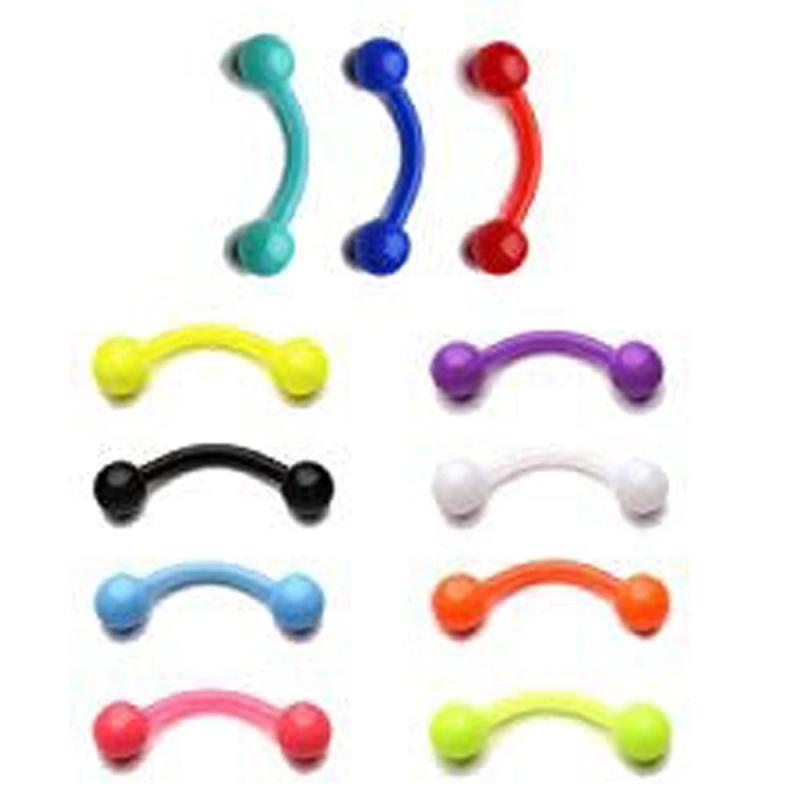 50PC Acrylic Eyebrow Piercing Lot 16G Snake Eye Bulk Mix Set
