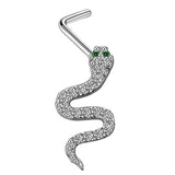 Stainless Steel Snake Nose Studs Nose Bone Piercing Stud 20g CZ Nose Rings